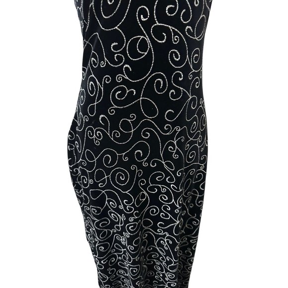 ALEXIA ADMOR Black Patterned Stretch Halter Gown Size Large - Picture 6 of 7